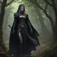 Dungeons and dragons forest elf character full body portrait, white skin, dark gothic black armor, wearing a black veil, dramatic light, dungeon background, 8k, Gothic and Fantasy, Elden Ring, Photo Realistic, Dynamic Lighting by Stanley Artgerm Lau, Greg Rutkowski