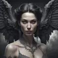 Alluring highly detailed matte portrait of a beautiful winged vampire in the style of Stefan Kostic, 8k, High Definition, Highly Detailed, Intricate, Half Body, Realistic, Sharp Focus, Fantasy, Elegant