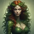 Alluring matte portrait of Poison Ivy in the style of Stefan Kostic, 8k, Highly Detailed, Intricate, Half Body, Matte Painting, Realistic, Sharp Focus, Fantasy by Greg Rutkowski