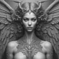 Alluring highly detailed matte portrait of a beautiful winged succubus in the style of Stefan Kostic, 8k, High Definition, Highly Detailed, Intricate, Half Body, Realistic, Sharp Focus, Fantasy, Elegant