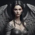 Alluring highly detailed matte portrait of a beautiful winged vampire in the style of Stefan Kostic, 8k, High Definition, Highly Detailed, Intricate, Half Body, Realistic, Sharp Focus, Fantasy, Elegant