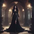 Annalena Baerbock as yennefer of vengerberg, tight dress, Intricate Details, Gothic and Fantasy, Volumetric Lighting