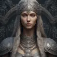 Alluring highly detailed matte portrait of beautiful norse goddess wearing chainmail in the style of Stefan Kostic, 8k, High Definition, Highly Detailed, Intricate, Half Body, Realistic, Sharp Focus, Fantasy, Elegant