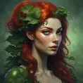 Alluring matte portrait of Poison Ivy in the style of Stefan Kostic, 8k, Highly Detailed, Intricate, Half Body, Matte Painting, Realistic, Sharp Focus, Fantasy by Greg Rutkowski