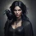 Alluring portrait of a beautiful raven black haired veiled vampire in the style of Stefan Kostic, 8k, High Definition, Highly Detailed, Intricate, Half Body, Realistic, Sharp Focus, Fantasy, Elegant