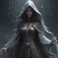 Veiled female necromancer, 8k, Gothic and Fantasy, Elden Ring, Photo Realistic, Dynamic Lighting by Stanley Artgerm Lau, Greg Rutkowski