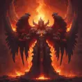 Angels and Demons surrounded by fire, 8k, Trending on Artstation, Symmetrical Face, Digital Illustration, Concept Art by Stefan Kostic