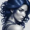 Alluring matte portrait of a beautiful A2 in dark blue, 8k, Highly Detailed, Intricate, Half Body, Realistic, Sharp Focus, Volumetric Lighting, Fantasy, Elegant by Stanley Artgerm Lau, WLOP, Stefan Kostic