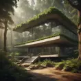 Beautiful futuristic organic house made from imaginary plants in a forest, 8k, Award-Winning, Highly Detailed, Beautiful, Epic, Octane Render, Unreal Engine, Radiant, Volumetric Lighting by Greg Rutkowski