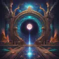 Gateway portal cosmic mystic etheral alchemy flow, Futuristic, Sci-Fi