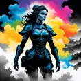 Silhouette of Bel'Veth emerging from the fog of war, ink splash, Highly Detailed, Vibrant Colors, Ink Art, Fantasy, Dark by Stanley Artgerm Lau