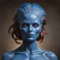 Alluring matte portrait of a beautiful Mystique from Xmen in the style of Stefan Kostic, 8k, Highly Detailed, Intricate, Half Body, Realistic, Sharp Focus, Volumetric Lighting, Fantasy, Elegant by Stanley Artgerm Lau, Greg Rutkowski