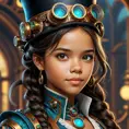 Steampunk portrait of Jenna Ortega, Highly Detailed, Intricate, Artstation, Beautiful, Digital Painting, Sharp Focus, Concept Art, Elegant