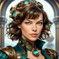 Steampunk portrait of Milla Jovovich, Highly Detailed, Intricate, Artstation, Beautiful, Digital Painting, Sharp Focus, Concept Art, Elegant