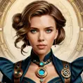 Steampunk portrait of Scarlett Johansson, Highly Detailed, Intricate, Artstation, Beautiful, Digital Painting, Sharp Focus, Concept Art, Elegant