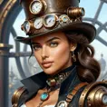 Steampunk portrait of Irina Shayk, Highly Detailed, Intricate, Artstation, Beautiful, Digital Painting, Sharp Focus, Concept Art, Elegant