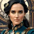 Steampunk portrait of Jennifer Connelly, Highly Detailed, Intricate, Artstation, Beautiful, Digital Painting, Sharp Focus, Concept Art, Elegant