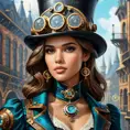 Steampunk portrait of Eiza González, Highly Detailed, Intricate, Artstation, Beautiful, Digital Painting, Sharp Focus, Concept Art, Elegant