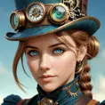 Steampunk portrait of Claire Farron, Highly Detailed, Intricate, Artstation, Beautiful, Digital Painting, Sharp Focus, Concept Art, Elegant