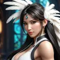 Alluring matte portrait of a beautiful Tifa Lockhart wearing feathers, 8k, Highly Detailed, Intricate, Half Body, Realistic, Sharp Focus, Volumetric Lighting, Fantasy, Elegant by Stanley Artgerm Lau, Alphonse Mucha, WLOP