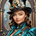 Steampunk portrait of Miranda Kerr, Highly Detailed, Intricate, Artstation, Beautiful, Digital Painting, Sharp Focus, Concept Art, Elegant