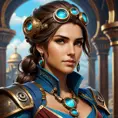 Steampunk portrait of Kassandra, Highly Detailed, Intricate, Artstation, Beautiful, Digital Painting, Sharp Focus, Concept Art, Elegant