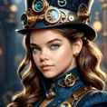 Steampunk portrait of Barbara Palvin, Highly Detailed, Intricate, Artstation, Beautiful, Digital Painting, Sharp Focus, Concept Art, Elegant