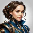 Steampunk portrait of Emilia Clarke, Highly Detailed, Intricate, Artstation, Beautiful, Digital Painting, Sharp Focus, Concept Art, Elegant