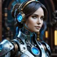 Steampunk portrait of Cortana, Highly Detailed, Intricate, Artstation, Beautiful, Digital Painting, Sharp Focus, Concept Art, Elegant