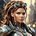 Steampunk portrait of Sarah Kerrigan, Highly Detailed, Intricate, Artstation, Beautiful, Digital Painting, Sharp Focus, Concept Art, Elegant