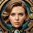 Steampunk portrait of Scarlett Johansson, Highly Detailed, Intricate, Artstation, Beautiful, Digital Painting, Sharp Focus, Concept Art, Elegant