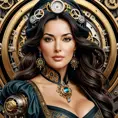 Steampunk portrait of Monica Bellucci, Highly Detailed, Intricate, Artstation, Beautiful, Digital Painting, Sharp Focus, Concept Art, Elegant