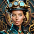 Steampunk portrait of Christy Turlington, Highly Detailed, Intricate, Artstation, Beautiful, Digital Painting, Sharp Focus, Concept Art, Elegant