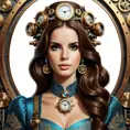 Steampunk portrait of Lana Del Rey, Highly Detailed, Intricate, Artstation, Beautiful, Digital Painting, Sharp Focus, Concept Art, Elegant