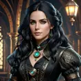 Steampunk portrait of Yennefer, Highly Detailed, Intricate, Artstation, Beautiful, Digital Painting, Sharp Focus, Concept Art, Elegant