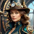 Steampunk portrait of Olga Kurylenko, Highly Detailed, Intricate, Artstation, Beautiful, Digital Painting, Sharp Focus, Concept Art, Elegant