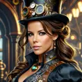 Steampunk portrait of Kate Beckinsale, Highly Detailed, Intricate, Artstation, Beautiful, Digital Painting, Sharp Focus, Concept Art, Elegant