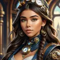 Steampunk portrait of Madison Beer, Highly Detailed, Intricate, Artstation, Beautiful, Digital Painting, Sharp Focus, Concept Art, Elegant