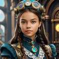 Steampunk portrait of Olivia Rodrigo, Highly Detailed, Intricate, Artstation, Beautiful, Digital Painting, Sharp Focus, Concept Art, Elegant