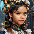 Steampunk portrait of Jenna Ortega, Highly Detailed, Intricate, Artstation, Beautiful, Digital Painting, Sharp Focus, Concept Art, Elegant