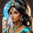 Steampunk portrait of Princess Jasmine, Highly Detailed, Intricate, Artstation, Beautiful, Digital Painting, Sharp Focus, Concept Art, Elegant