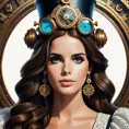 Steampunk portrait of Lana Del Rey, Highly Detailed, Intricate, Artstation, Beautiful, Digital Painting, Sharp Focus, Concept Art, Elegant