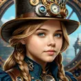 Steampunk portrait of Chloë Grace Moretz, Highly Detailed, Intricate, Artstation, Beautiful, Digital Painting, Sharp Focus, Concept Art, Elegant