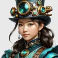 Steampunk portrait of Kailey Hsu, Highly Detailed, Intricate, Artstation, Beautiful, Digital Painting, Sharp Focus, Concept Art, Elegant