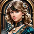 Steampunk portrait of Taylor Swift, Highly Detailed, Intricate, Artstation, Beautiful, Digital Painting, Sharp Focus, Concept Art, Elegant