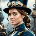 Steampunk portrait of Emily Blunt, Highly Detailed, Intricate, Artstation, Beautiful, Digital Painting, Sharp Focus, Concept Art, Elegant