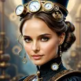 Steampunk portrait of Natalie Portman, Highly Detailed, Intricate, Artstation, Beautiful, Digital Painting, Sharp Focus, Concept Art, Elegant