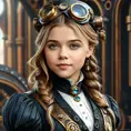 Steampunk portrait of Chloë Grace Moretz, Highly Detailed, Intricate, Artstation, Beautiful, Digital Painting, Sharp Focus, Concept Art, Elegant