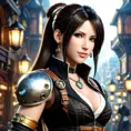 Steampunk portrait of Tifa Lockhart, Highly Detailed, Intricate, Artstation, Beautiful, Digital Painting, Sharp Focus, Concept Art, Elegant