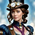 Steampunk portrait of Emily Blunt, Highly Detailed, Intricate, Artstation, Beautiful, Digital Painting, Sharp Focus, Concept Art, Elegant